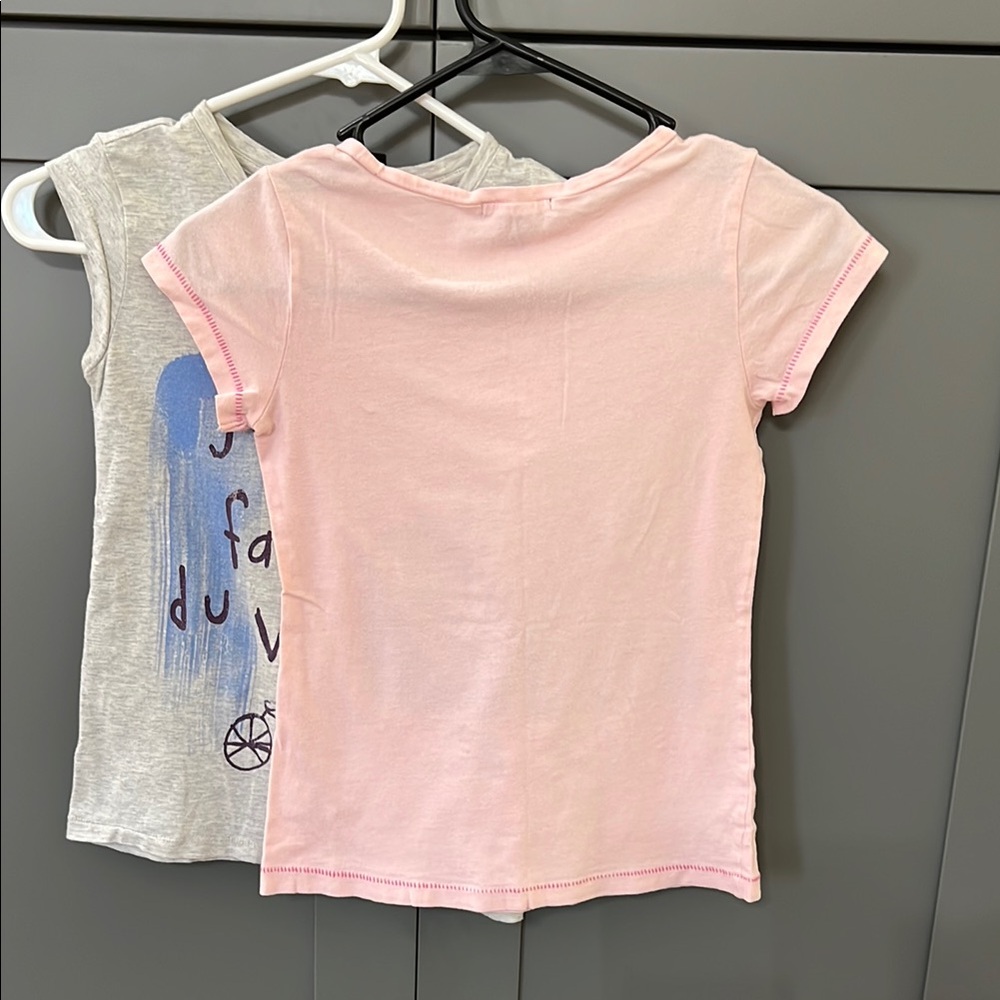 GAP Pink and Gray Short Sleeve Tees with Bicycle Graphic - Picture 4 of 11